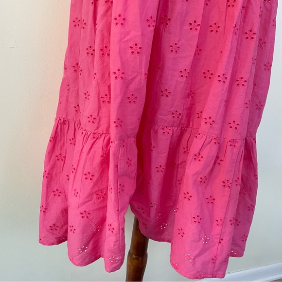 J.Crew Factory Cotton Eyelet Midi Dress In Tropical Azalea Pink
Size 8 - Picture 8 of 12